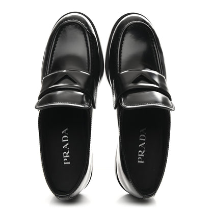 Prada Spazzolato Loafers 37.5 Black 2 of 10