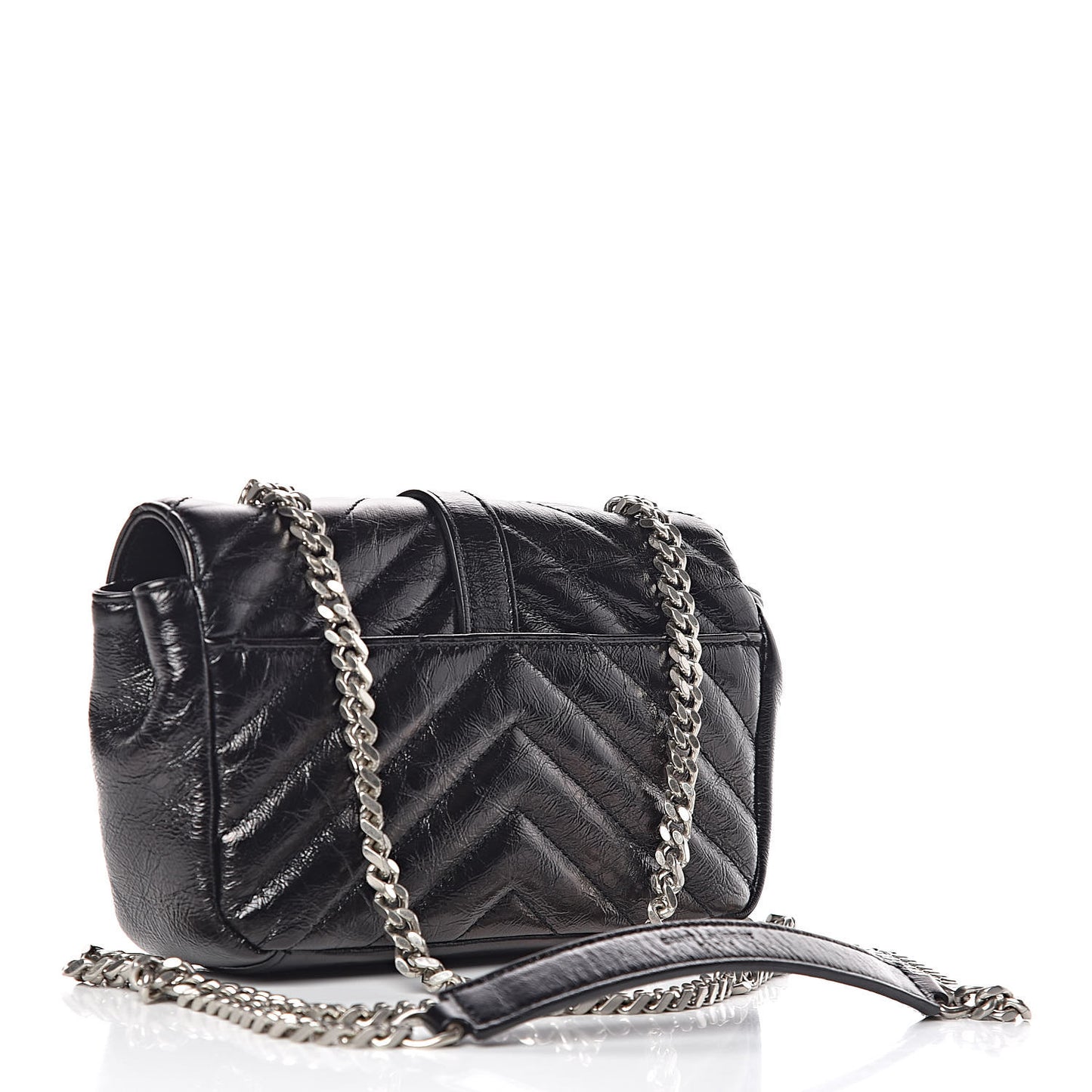 Calfskin Matelassé Monogram Classic Baby Punk Chain Bag Black