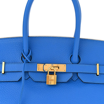 Hermes Taurillon Clemence Birkin 35 Bleu Hydra 7 of 10
