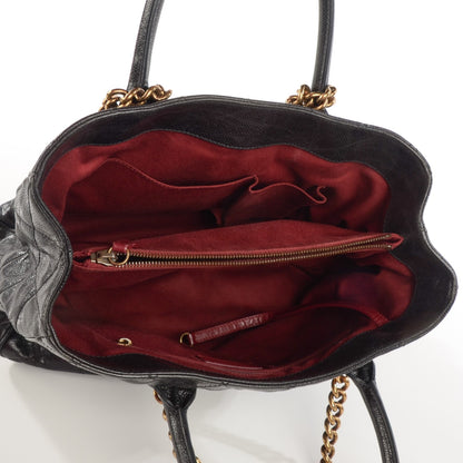 Chanel Glazed Caviar Quilted Small Shiva Tote Black 5 of 7