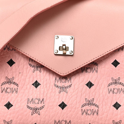 MCM Calfskin Visetos Essential Flap Small Shoulder Bag Soft Pink 7 of 9