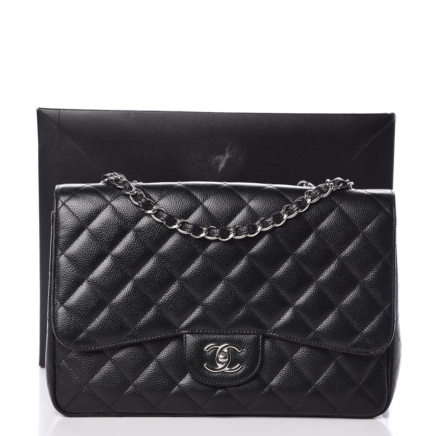 Caviar Quilted Jumbo Single Flap Black