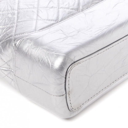 Chanel Metallic Lambskin Calfskin Quilted Large Gabrielle Hobo Silver 5 of 9