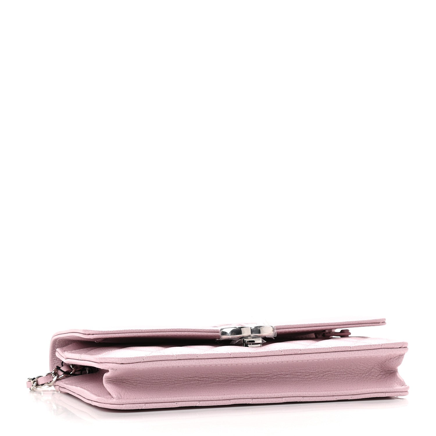 Chanel Grained Calfskin Quilted CC Box Wallet On Chain WOC Light Pink 4 of 11
