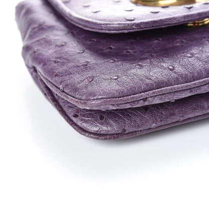 Gucci Ostrich Small 1973 Chain Shoulder Bag Purple 9 of 12
