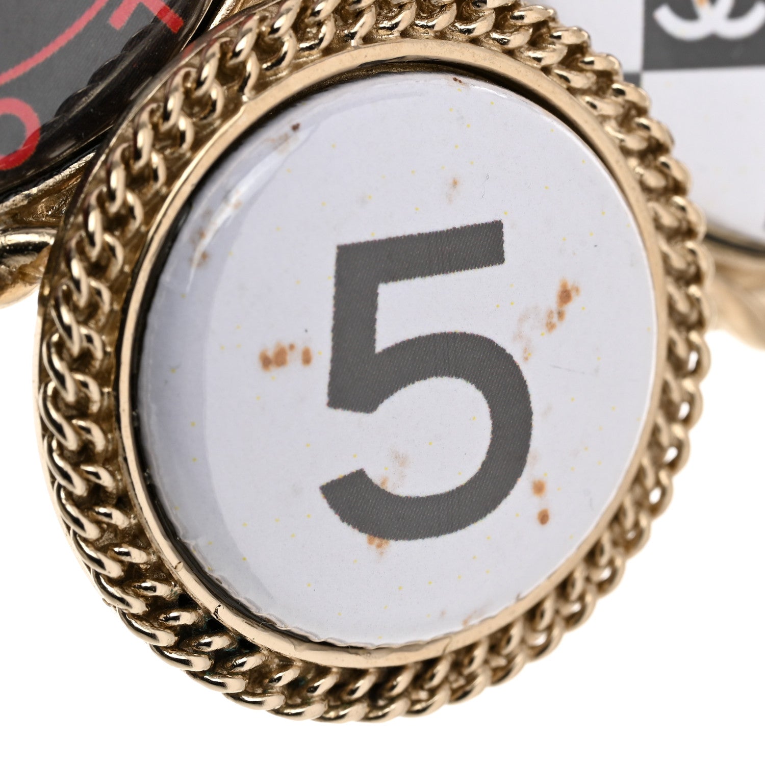 Chanel Logo Button Brooch Gold 5 of 5