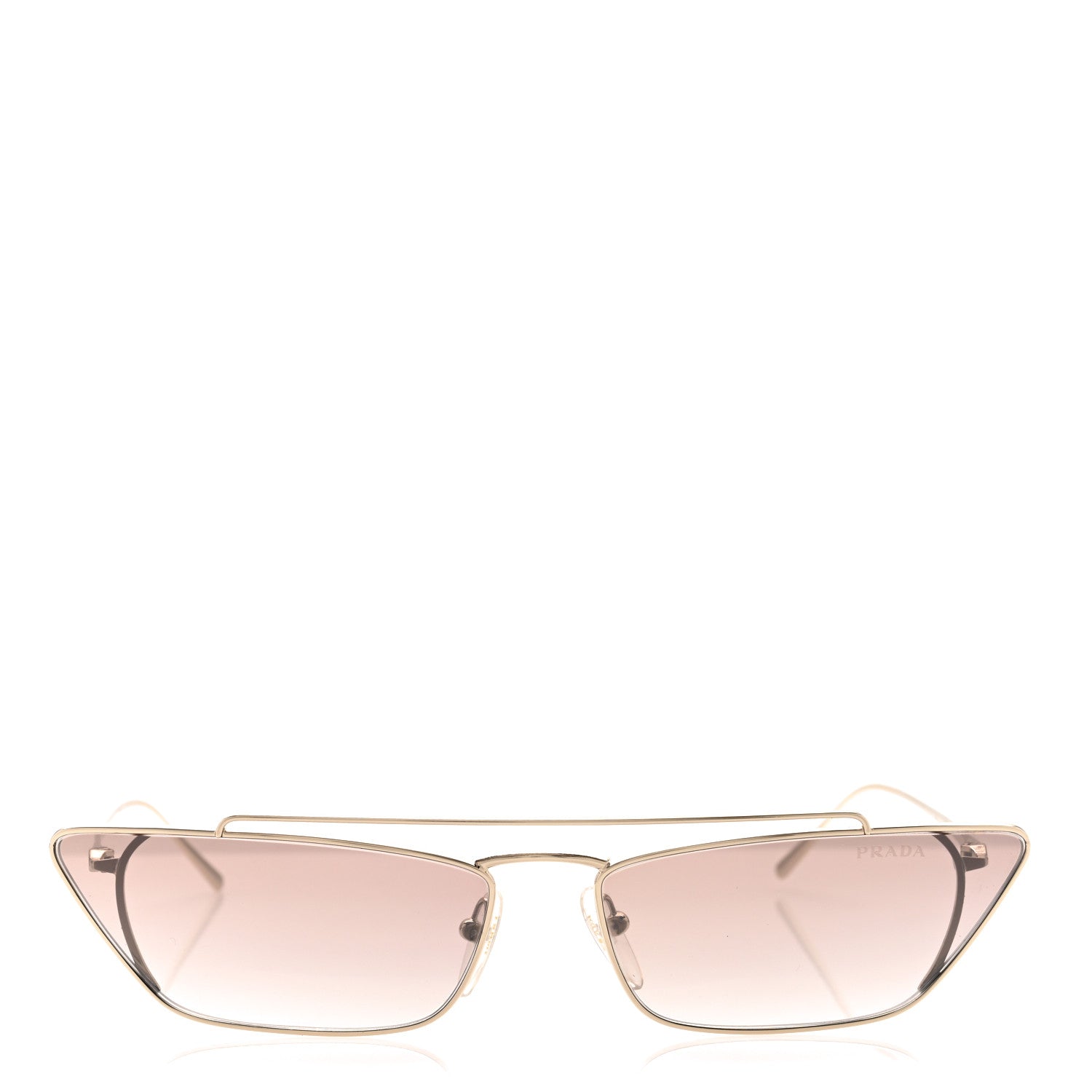 Prada Cat Eye Sunglasses SPR 64U Gold 2 of 8