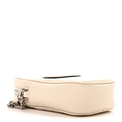 Gucci Sakai Be Green Calfskin Diagonal Stitched Mini Blondie Vertical Shoulder Bag Mystic White 7 of 9