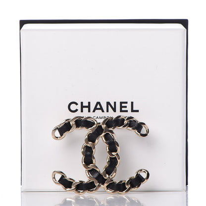 Chanel Lambskin Chain CC Brooch Black Gold 5 of 5