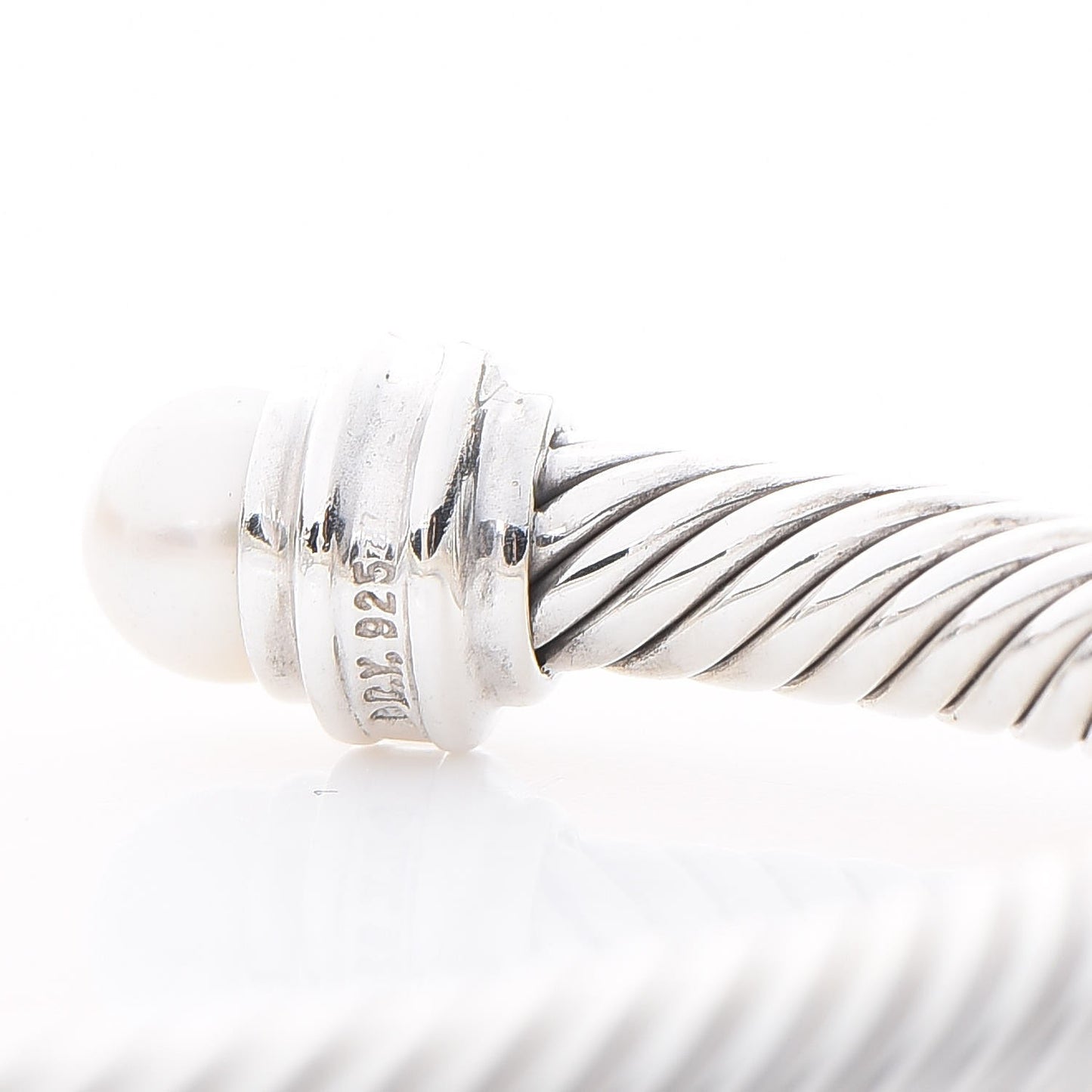 Sterling Silver Diamond Pearl 5mm Cable Classics Princess Bracelet