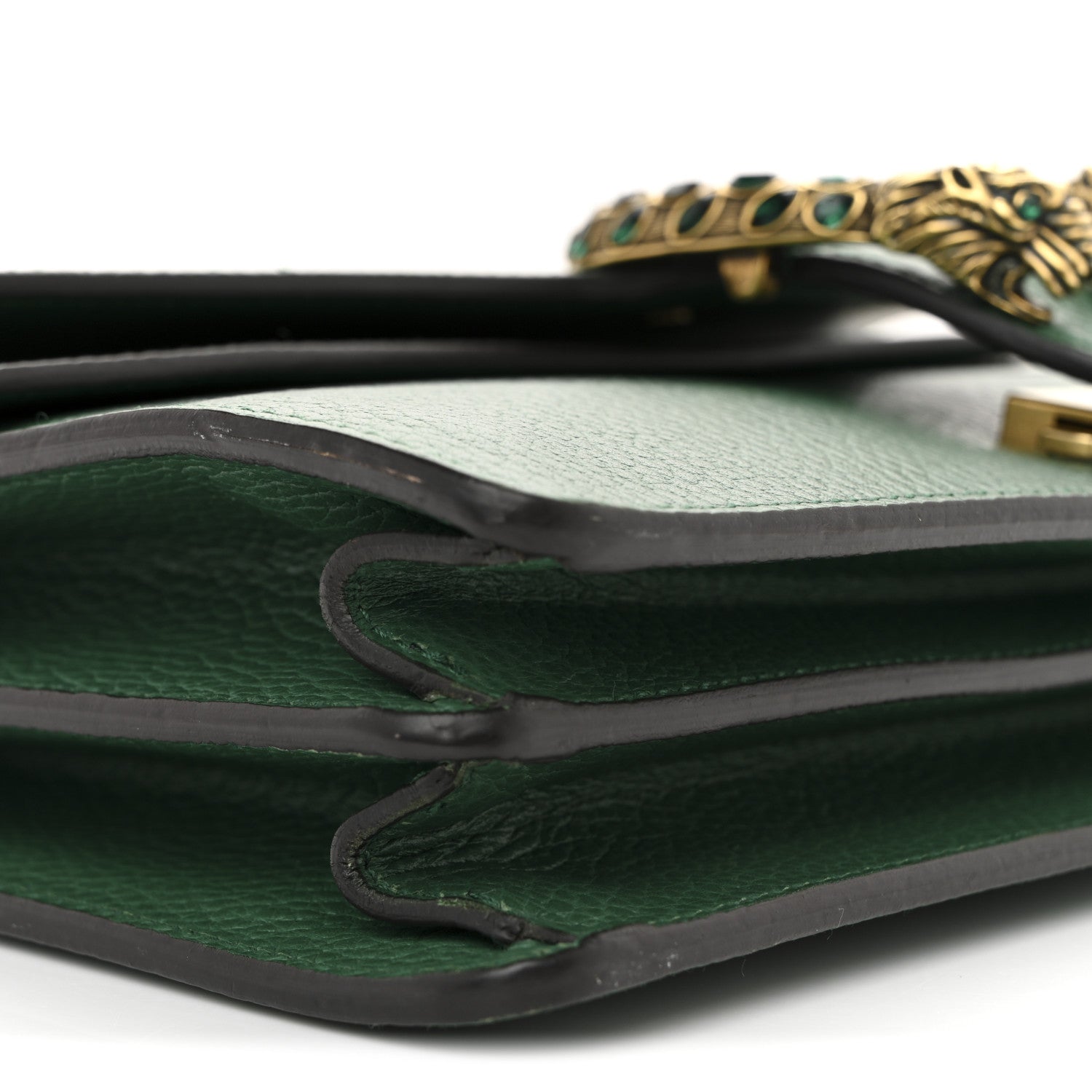 Gucci Pebbled Calfskin Small Dionysus Shoulder Bag Emerald 9 of 12
