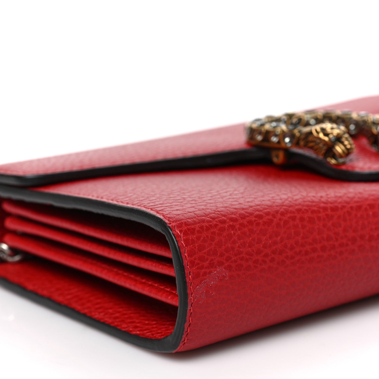 Gucci Calfskin Mini Dionysus Chain Wallet Hibiscus Red 7 of 8