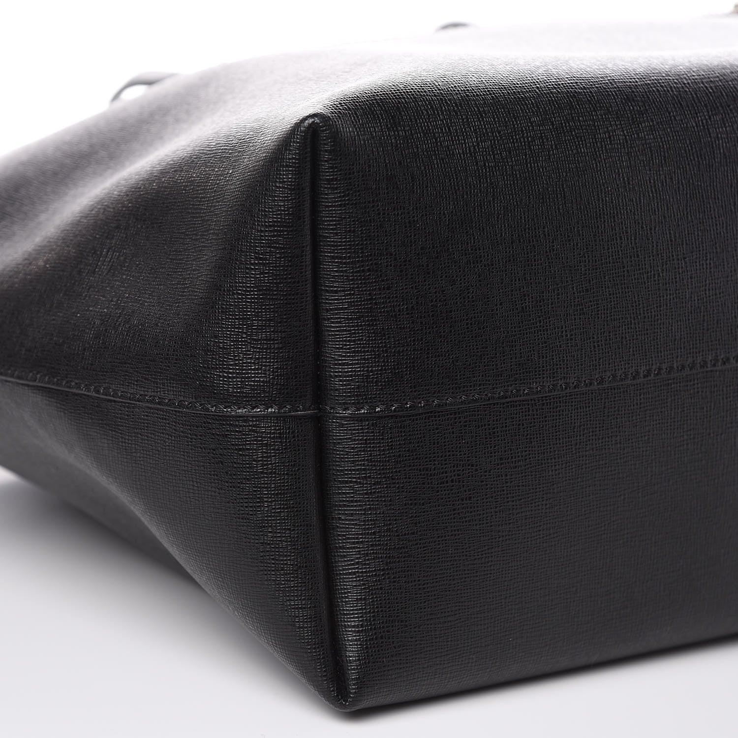 Fendi Vitello Elite Cuoio Monster Buggies Medium Roll Tote Black Multicolor Blue Cobalto 8 of 11