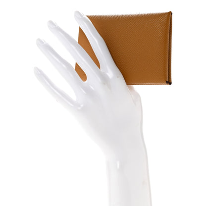 Hermes Epsom Calvi Duo Card Case Biscuit 2 of 10