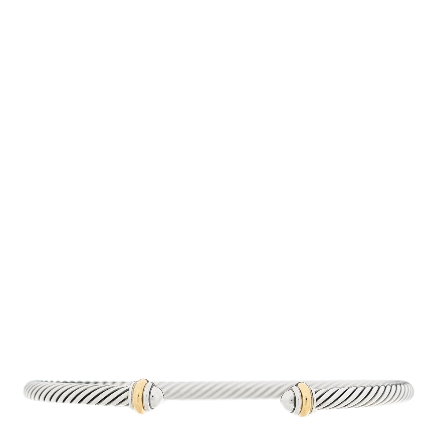 Sterling Silver 18K Yellow Gold 4mm Cable Classics Bracelet