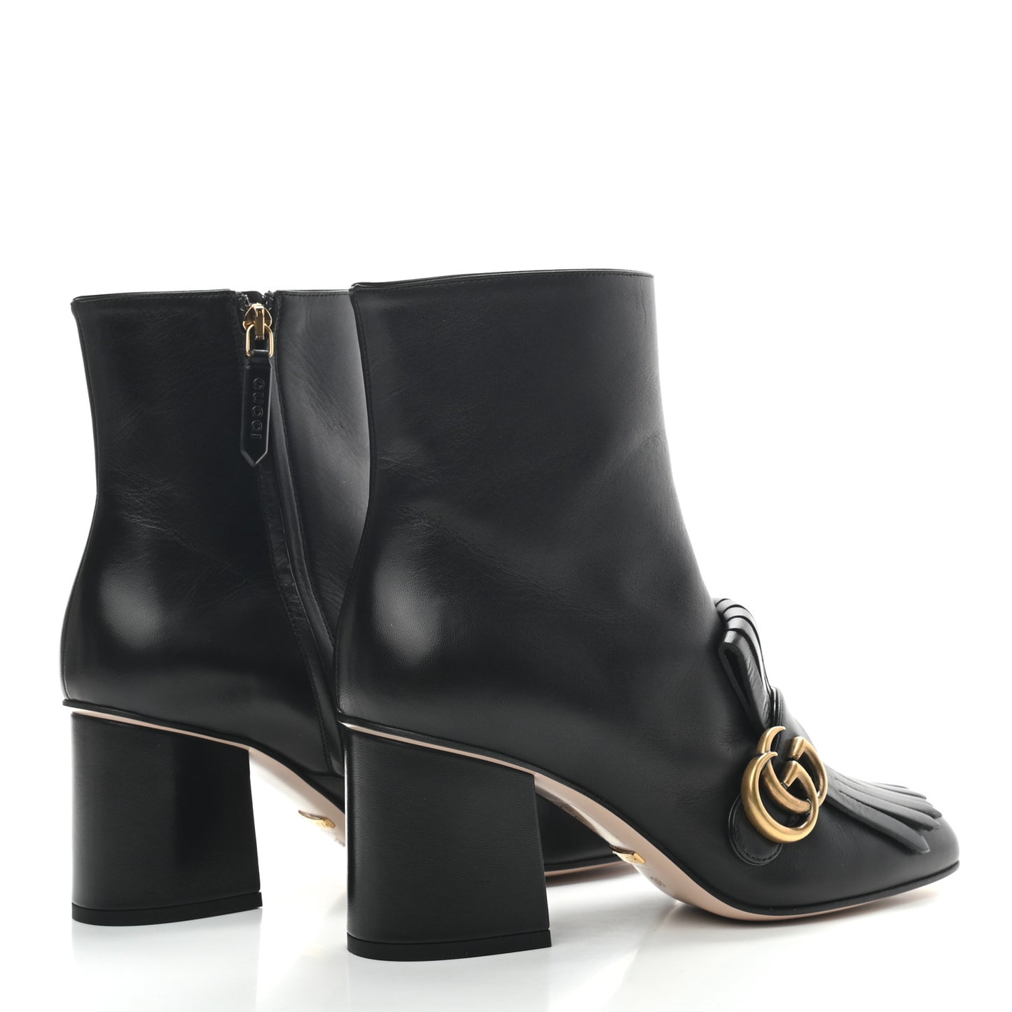 Malaga Kid GG Marmont Fringe 75mm Ankle Boots 38 Black