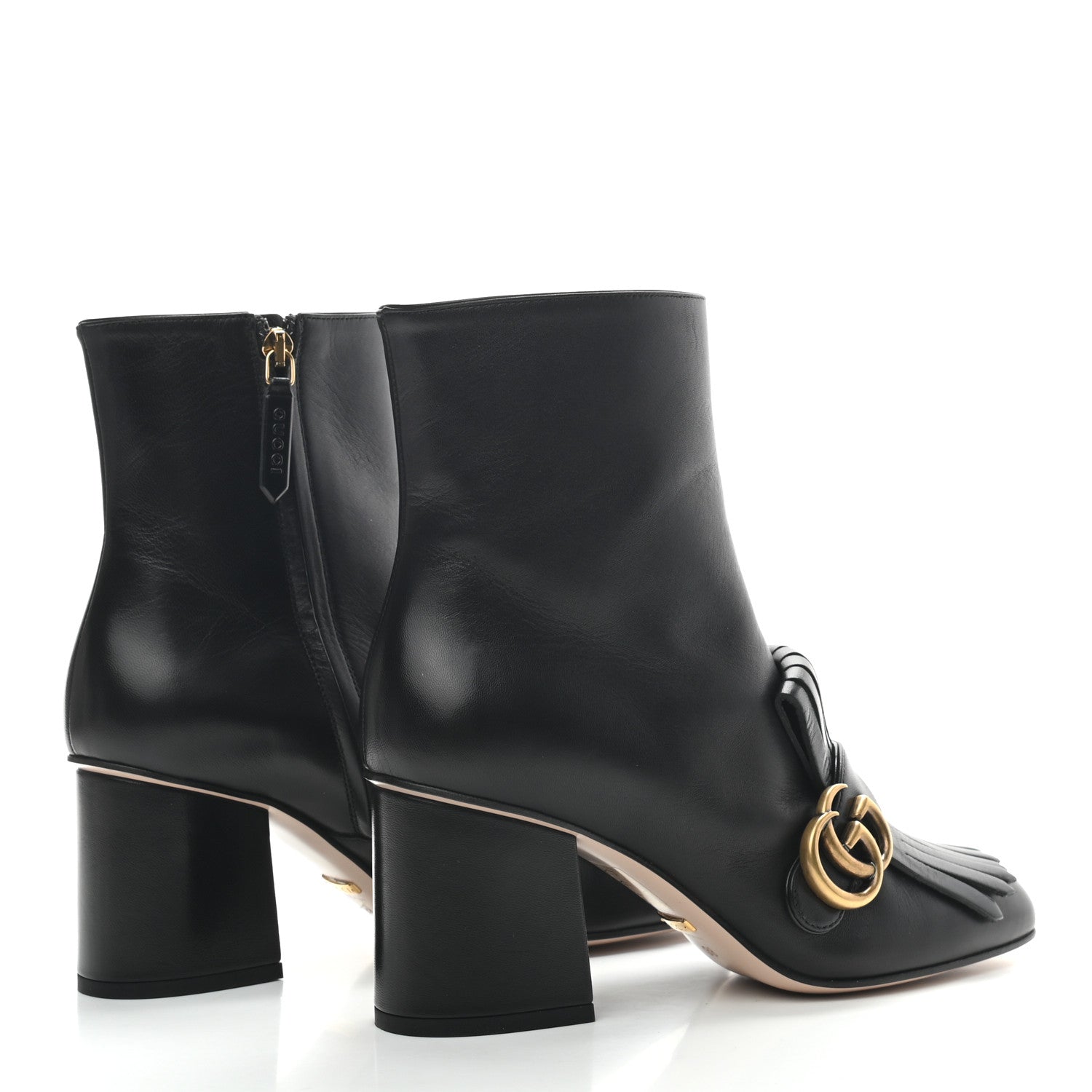 Gucci Malaga Kid GG Marmont Fringe 75mm Ankle Boots 38 Black 4 of 7