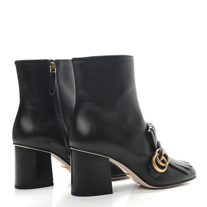 Gucci Malaga Kid GG Marmont Fringe 75mm Ankle Boots 38 Black 4 of 7