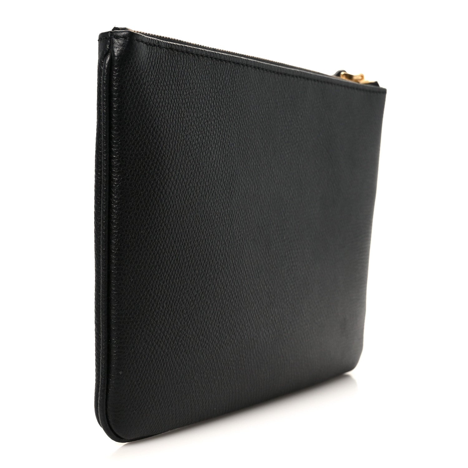 Valentino Garavani Grainy Calfskin Vlogo Medium Flat Pouch Black 3 of 7