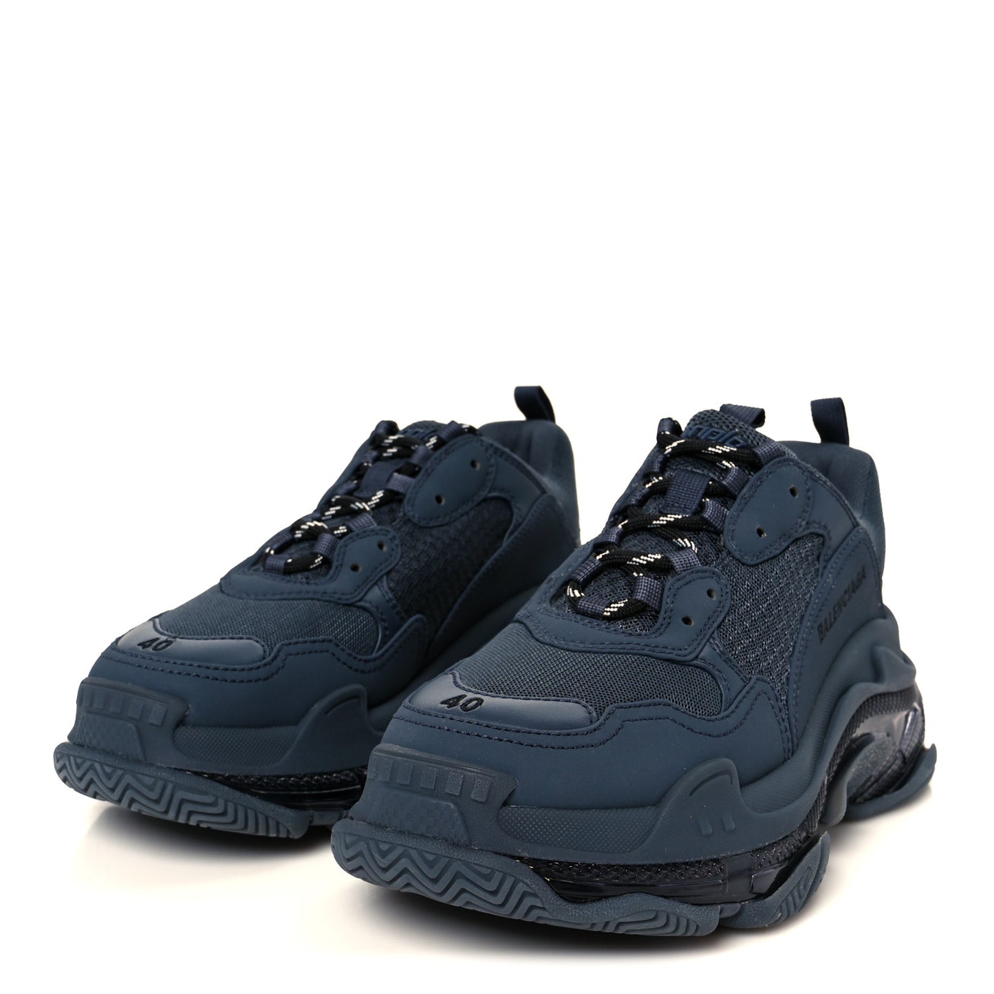 Fabric Mesh Clear Sole Fluo Mens Triple S Sneakers 40 Ombre Blue