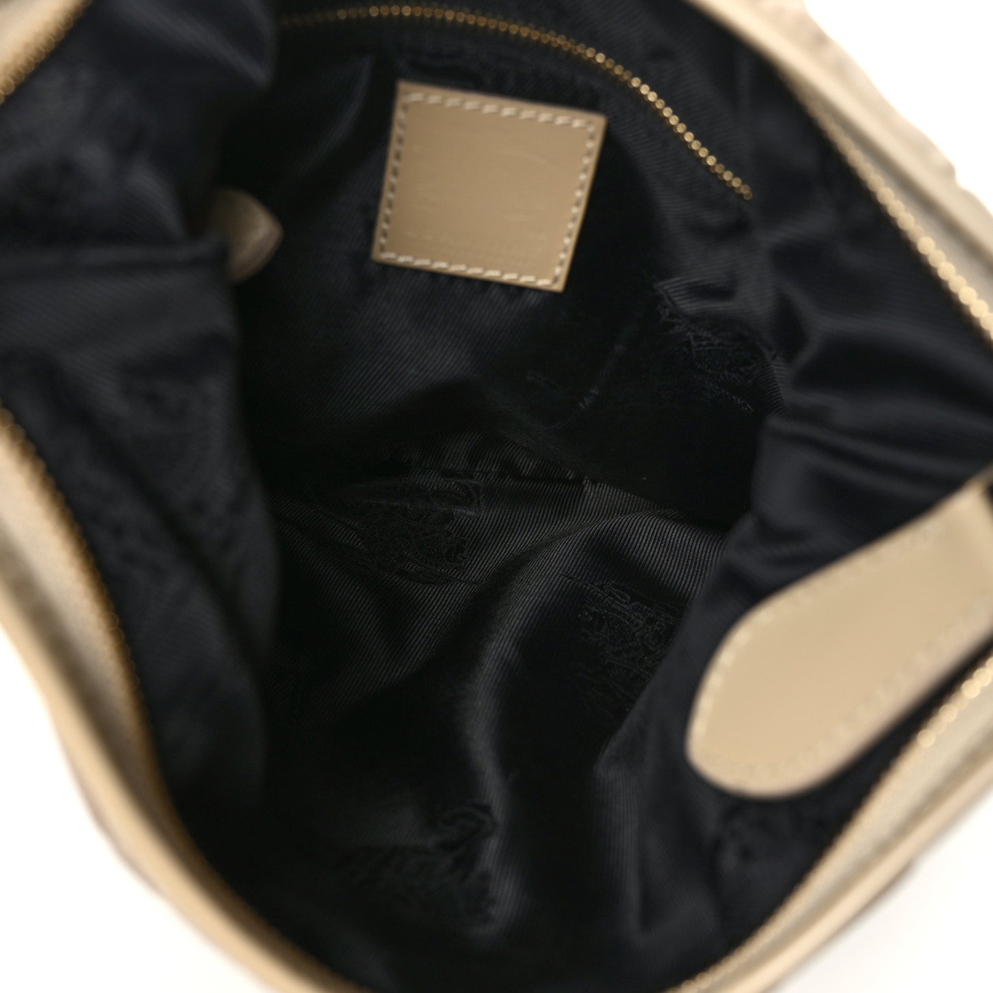 Patent Nylon Quilted Hoxton Bag Beige