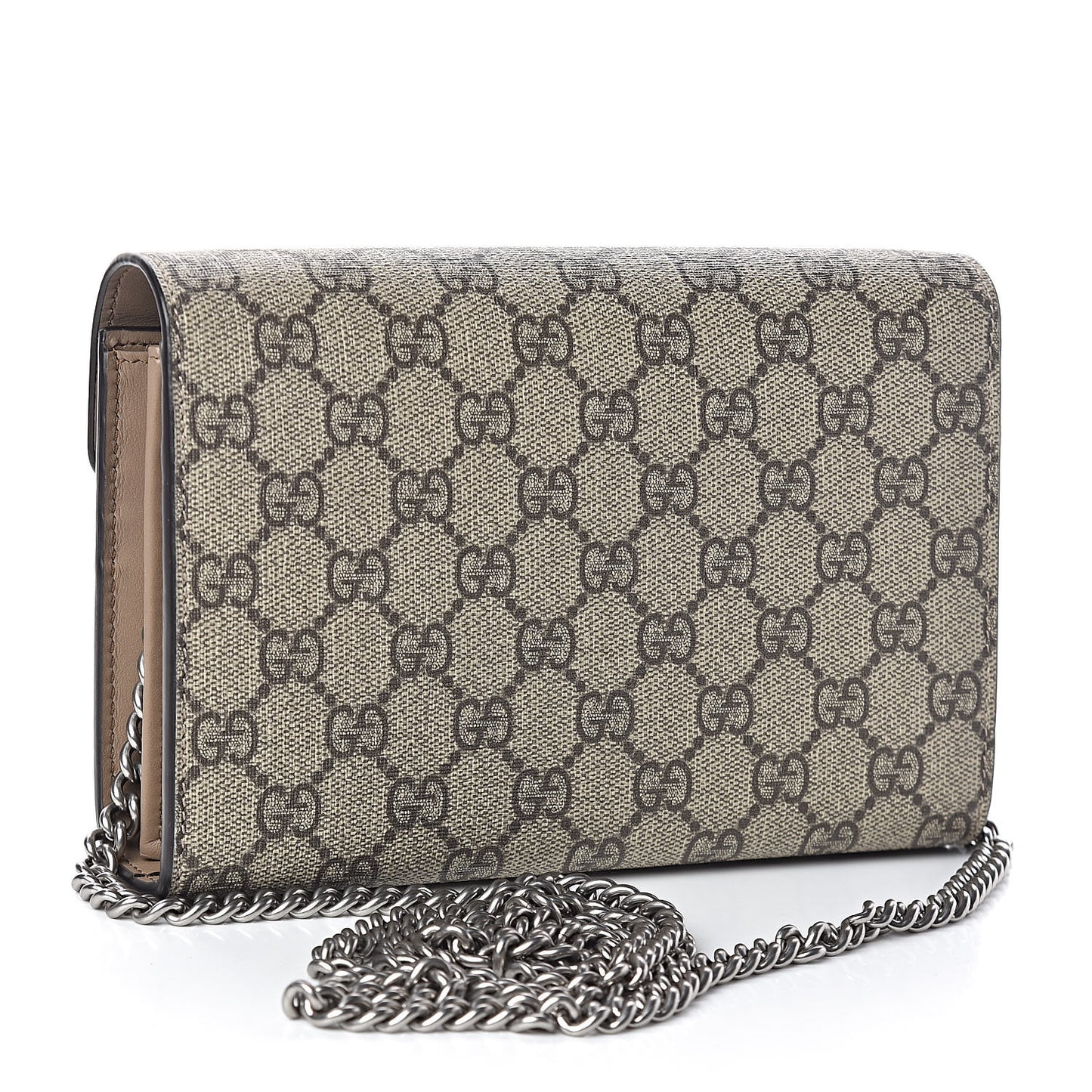 GG Supreme Monogram Mini Dionysus Chain Wallet Beige Taupe