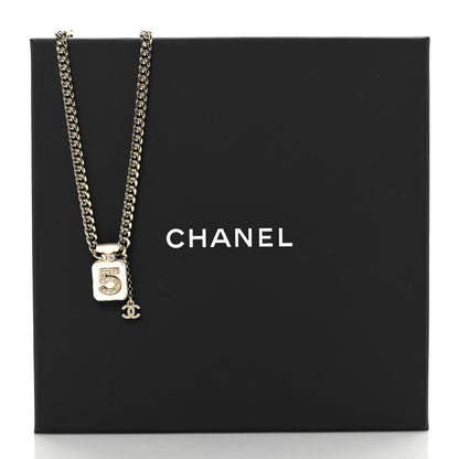 Chanel Resin Crystal CC No 5 Perfume Bottle Necklace 6 of 6