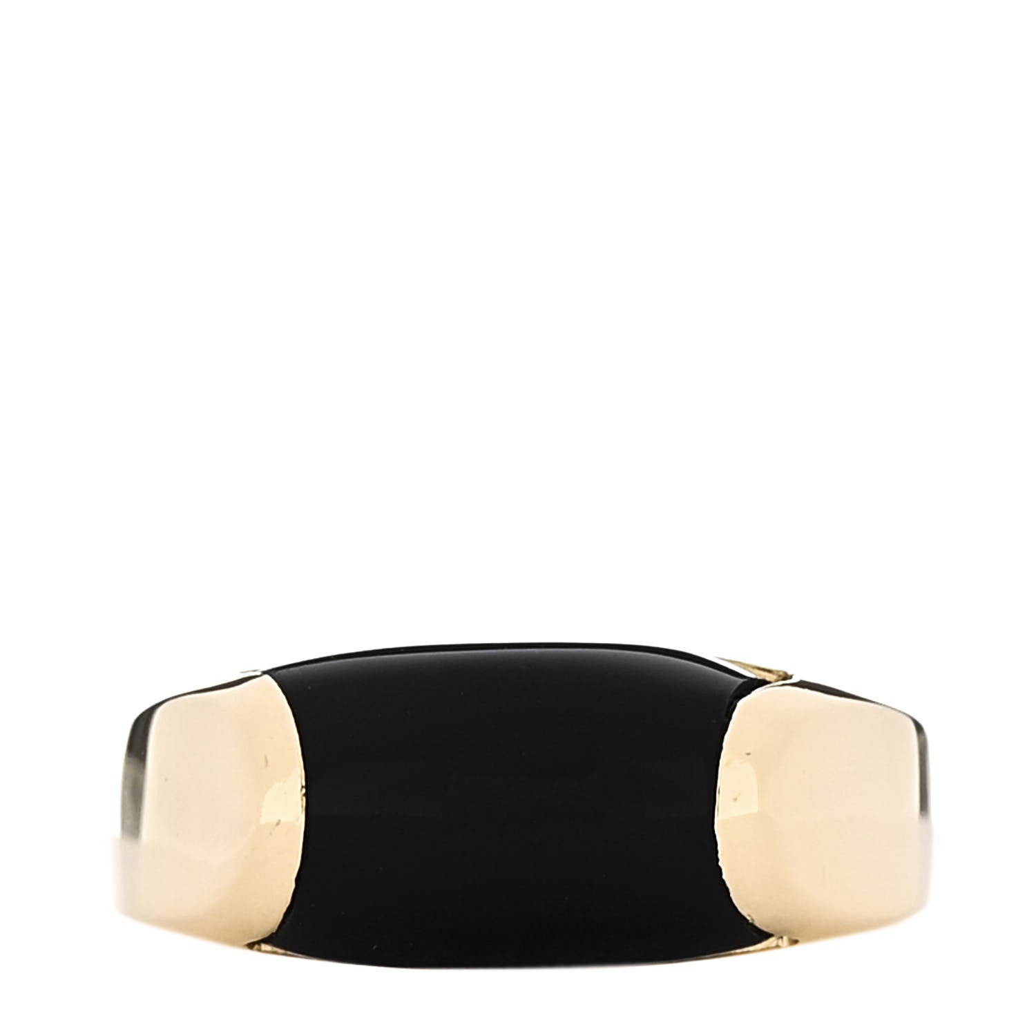Bulgari 18K Yellow Gold Black Onyx Tronchetto Ring 56 7.75 1 of 4
