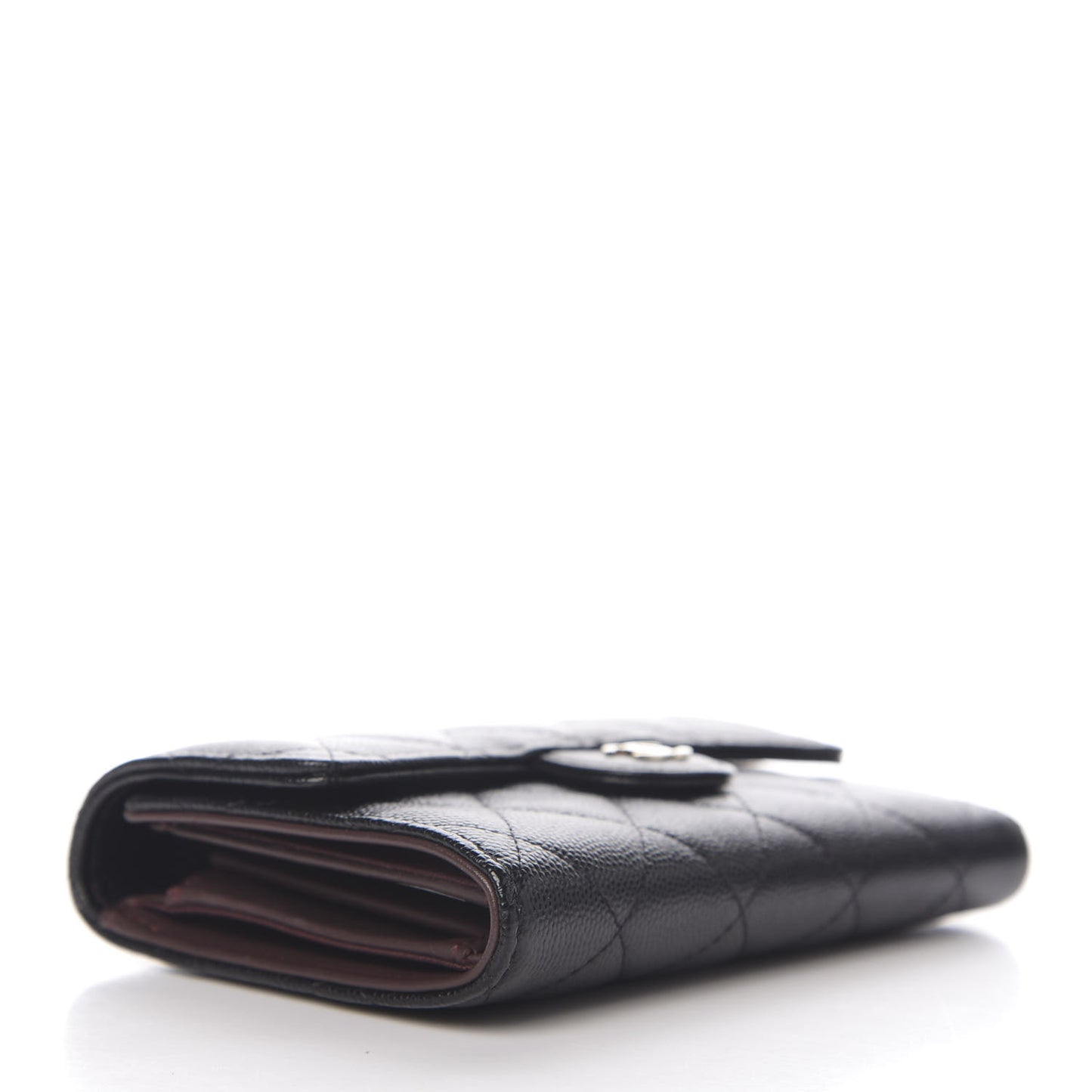 Caviar Quilted Medium Flap Wallet Black