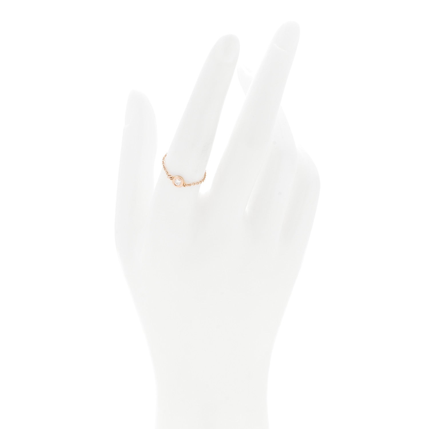Tiffany Rose Gold Diamond .07ct Elsa Peretti Diamonds By The Yard Ring  54 7 2 of 6