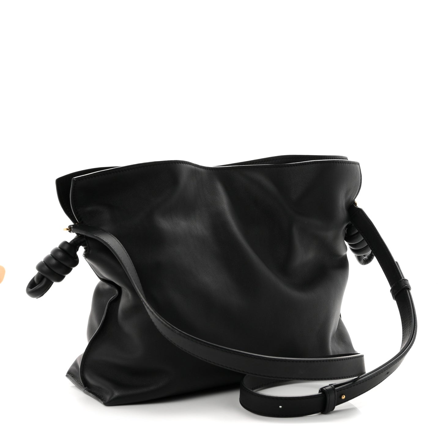 Nappa Calfskin Medium Flamenco Knot Bag Black
