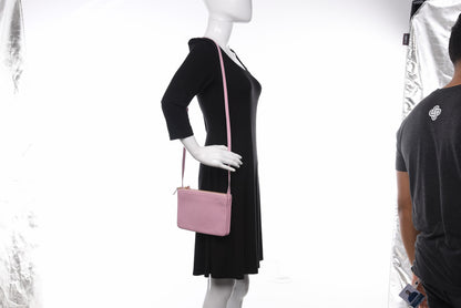 Celine Lambskin Small Trio Crossbody Bag Pink 2 of 14