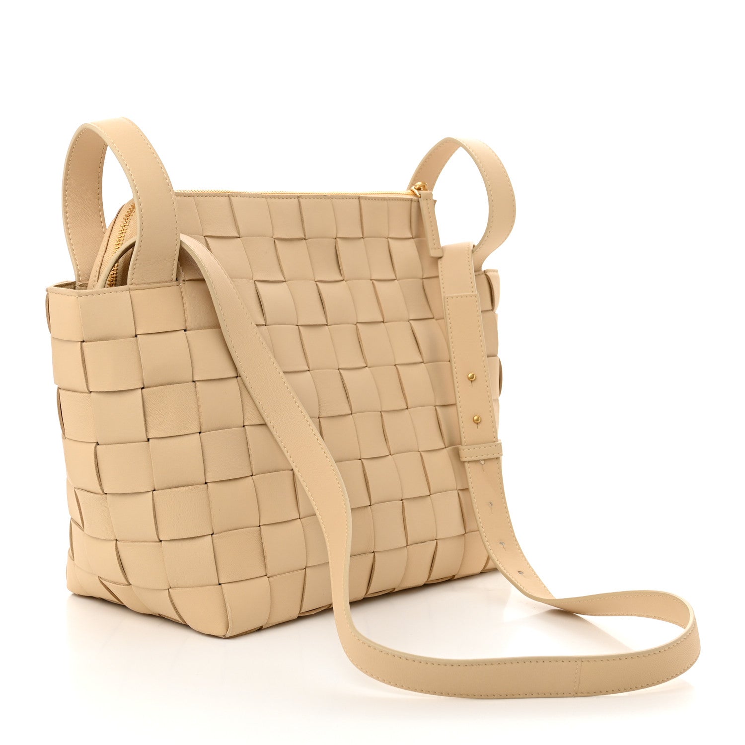 Bottega Veneta Lambskin Maxi Intrecciato Bowling Cassette Shoulder Bag Porridge 4 of 10