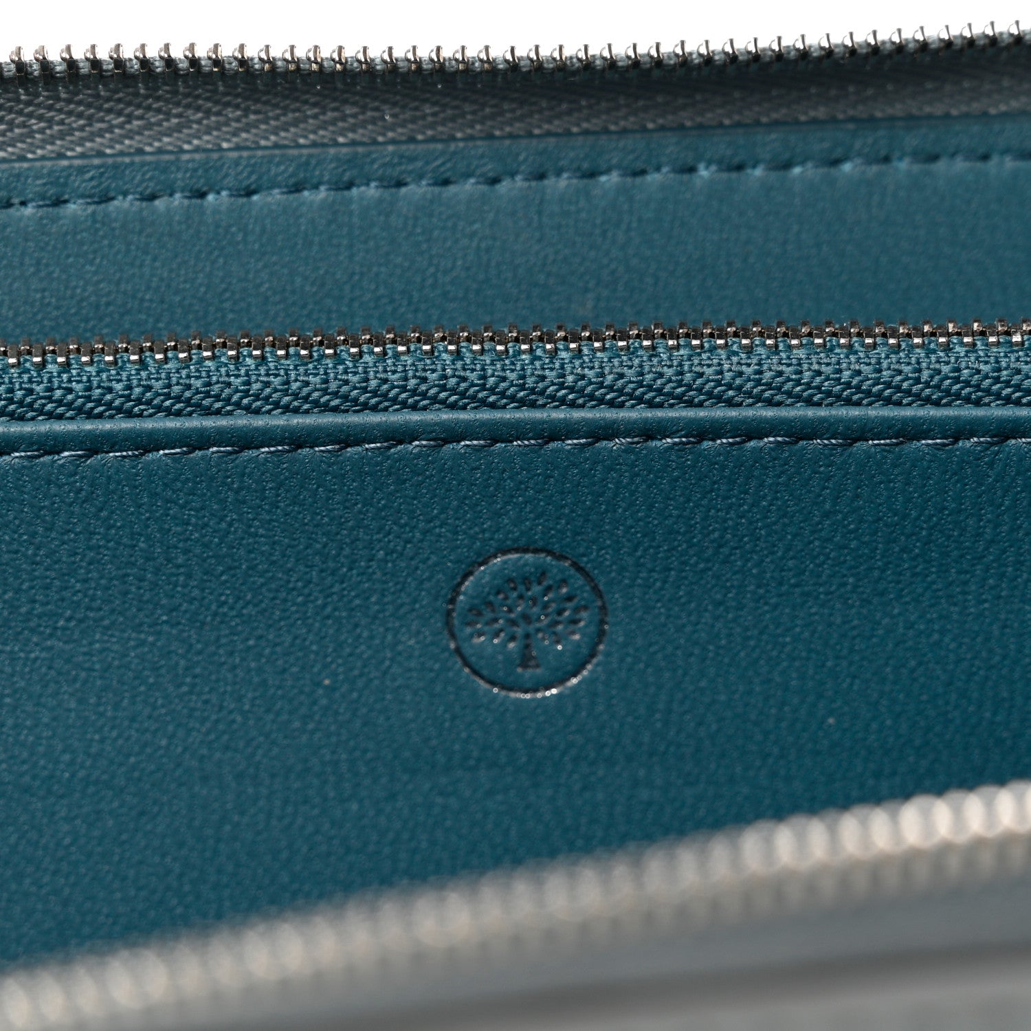 Mulberry Micro Classic Grain Plaque 8 Credit Card Zip Wallet Cloud 6 of 8