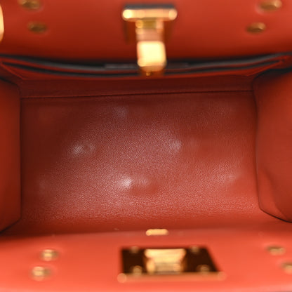 Salvatore Ferragamo Hammered Calfskin Small The Studio Box Bag Brick 5 of 12