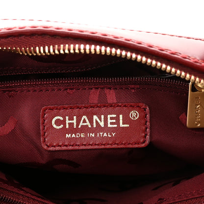 Chanel Calfskin Contrast Stitch Small Surpique Bowler Red 5 of 8