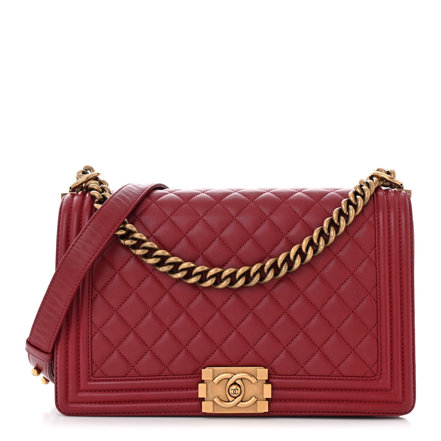Chanel Lambskin Quilted New Medium Boy Flap Dark Red 1 of 11