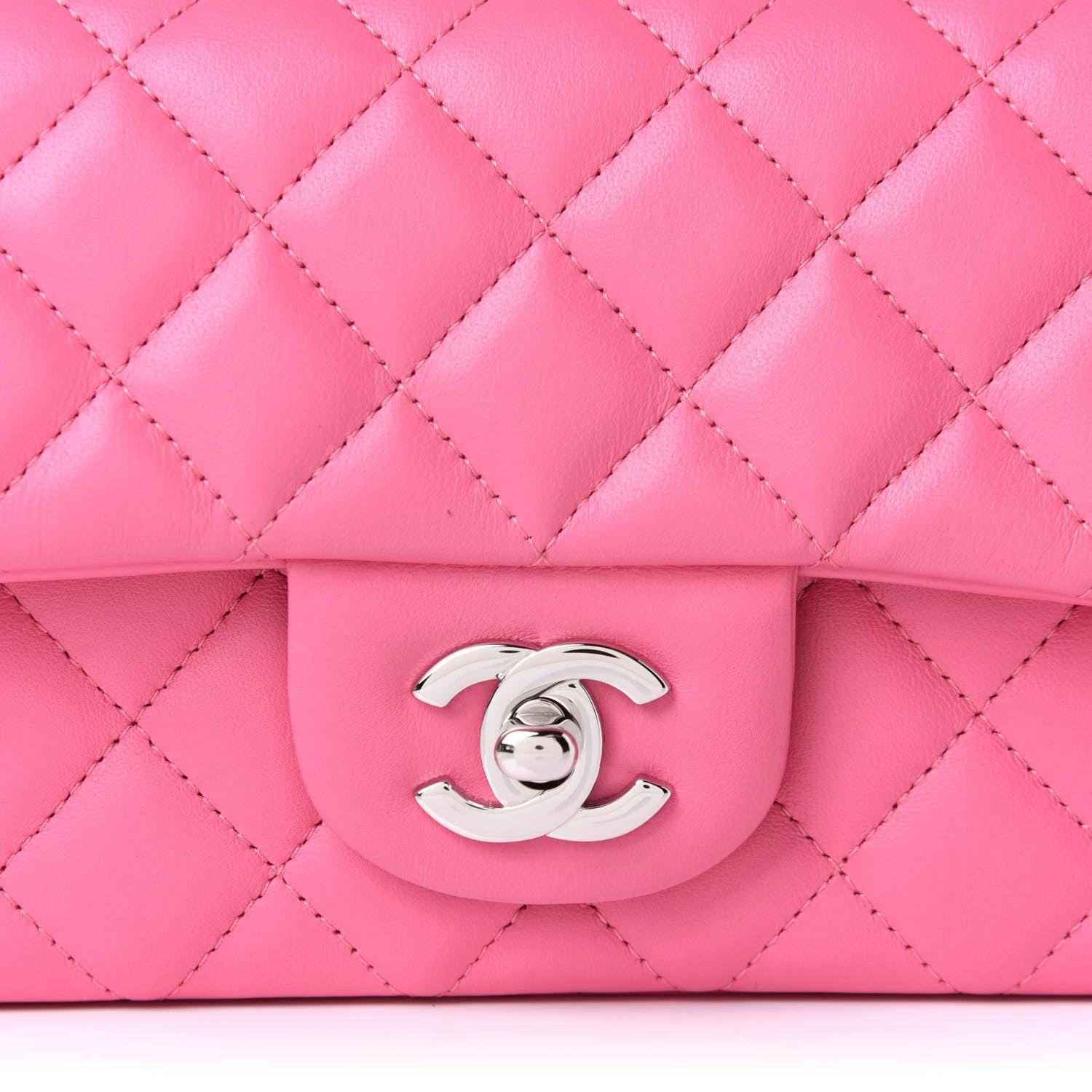 Chanel Lambskin Quilted Mini Rectangular Flap Pink 7 of 9