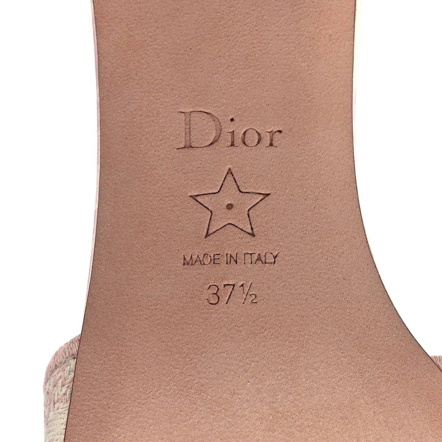 Cotton Toile De Jouy Embroidered Dway 50mm Slide Sandals 37.5 Light Pink