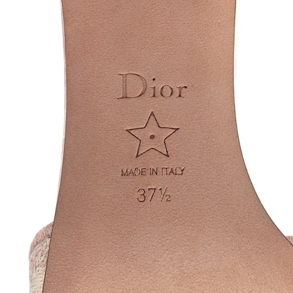 Christian Dior Cotton Toile De Jouy Embroidered Dway 50mm Slide Sandals 37.5 Light Pink 6 of 10