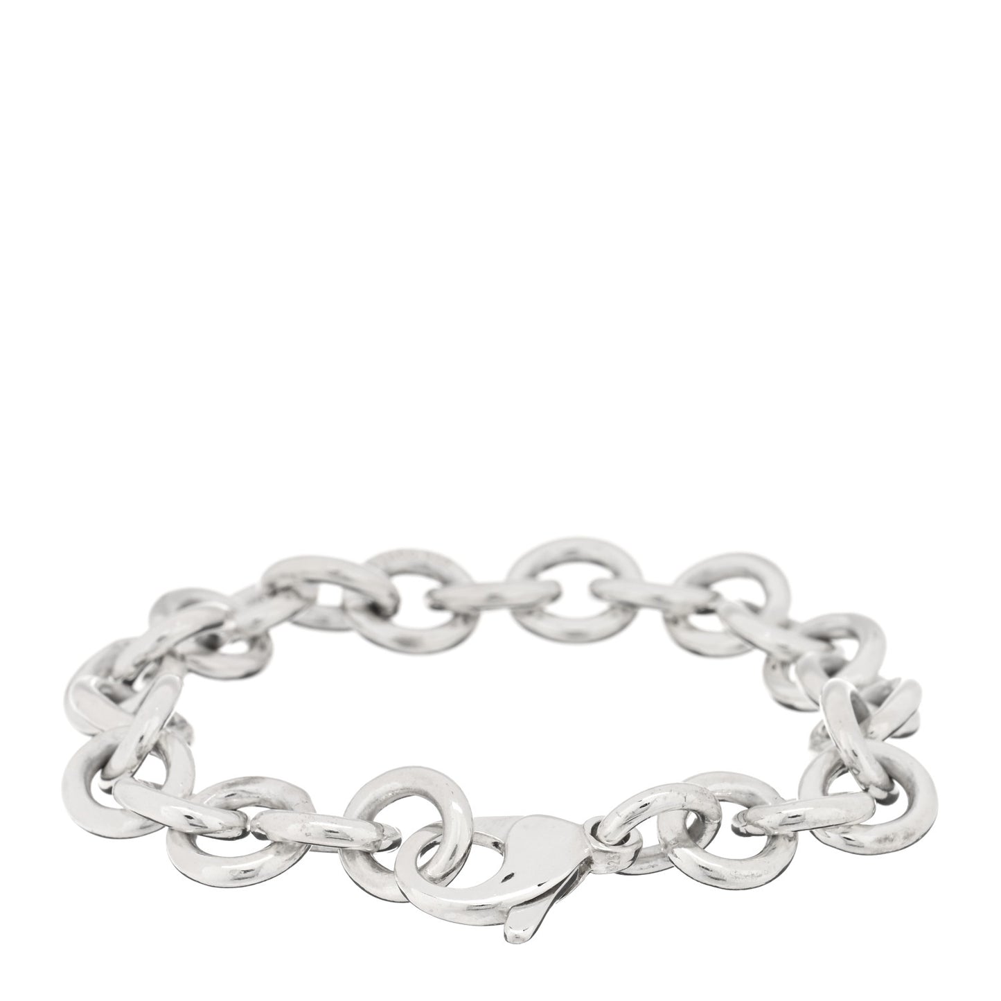 Sterling Silver Large Round Chain Link Bracelet