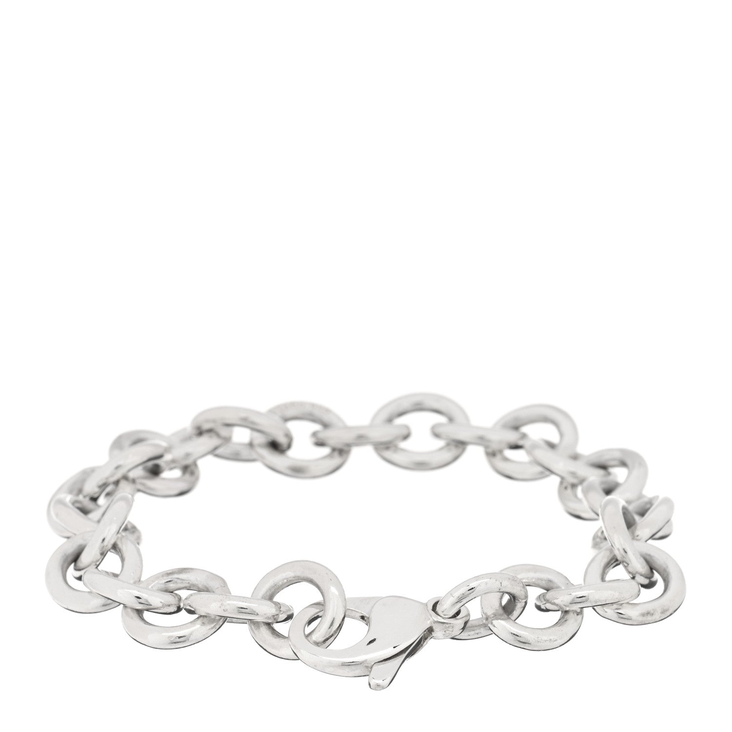 Tiffany Sterling Silver Large Round Chain Link Bracelet 2 of 3