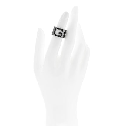 Gucci Ruthenium Sterling Silver Logo Ring 47 4 2 of 6