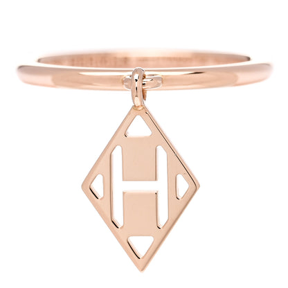 Hermes 18K Rose Gold Gambade H Ring 49 4.75 1 of 6