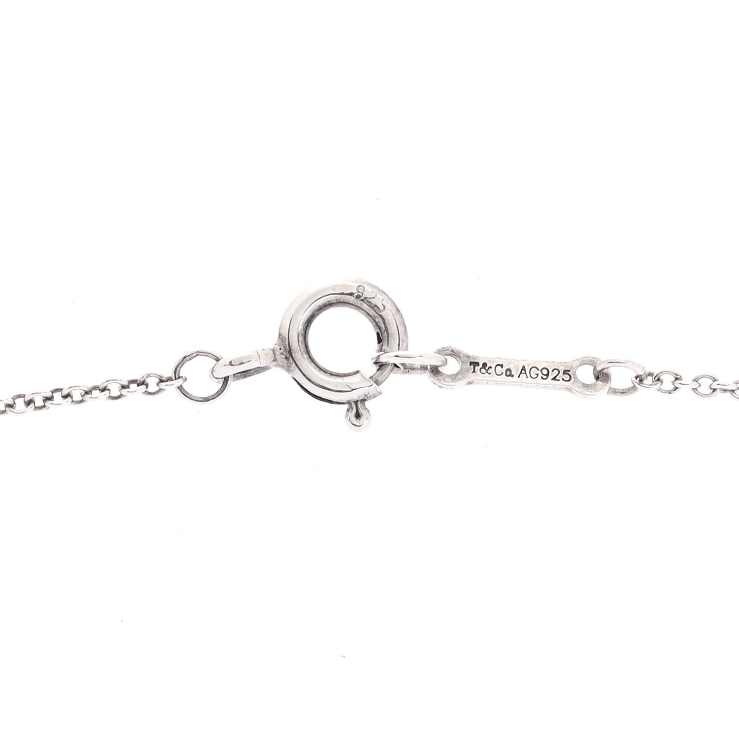 Tiffany Sterling Silver Diamond Paloma Picasso Modern Heart Necklace 4 of 5