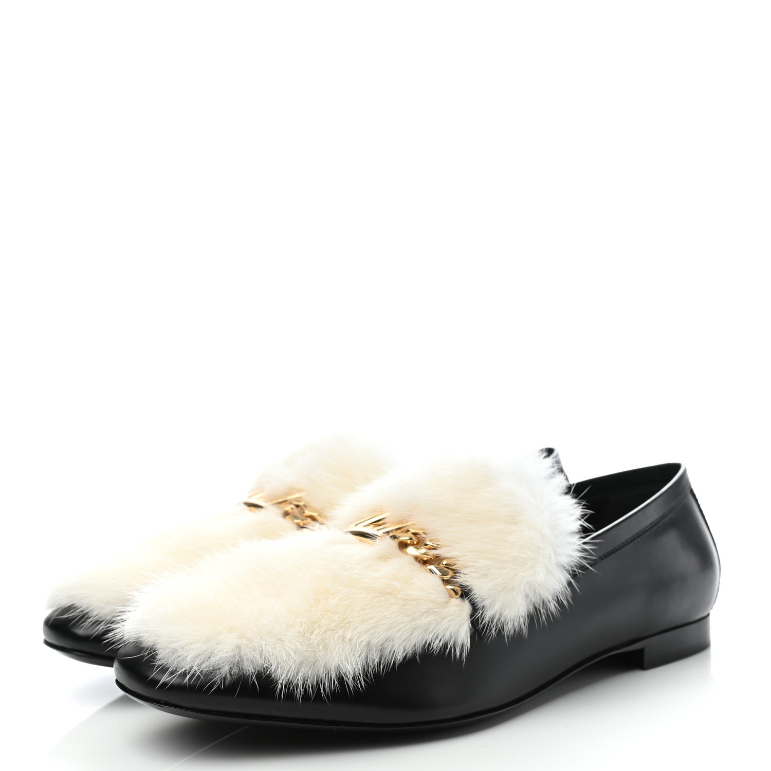Louis Vuitton Calfskin Mink Upper Case Flat Loafer 39 Black 3 of 8