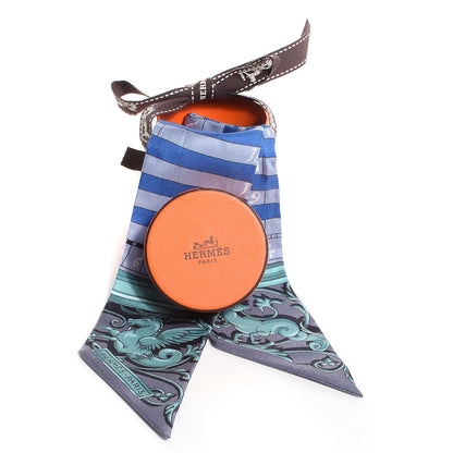Hermes Silk Astrologie Twilly Gris Acier Bleu Veronese 5 of 5