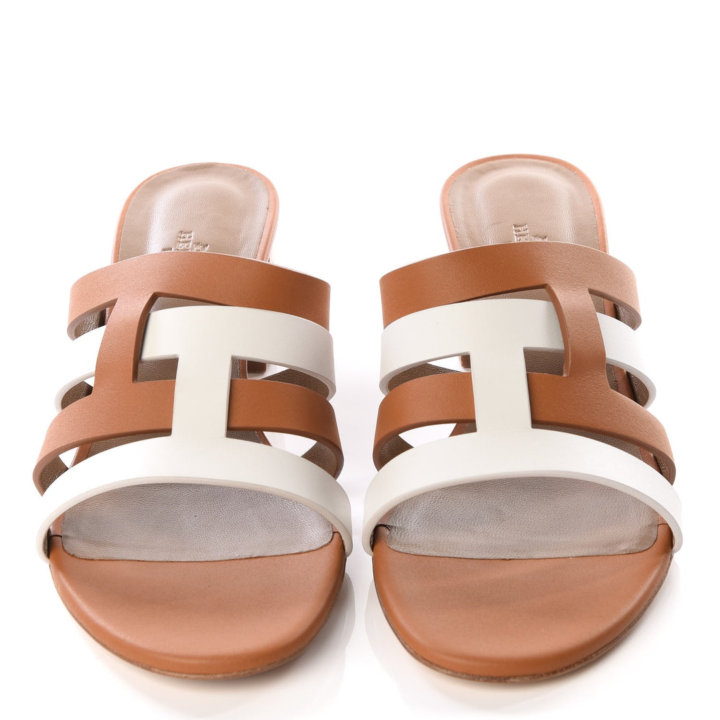 Calfskin Amica Sandals 39 White Natural