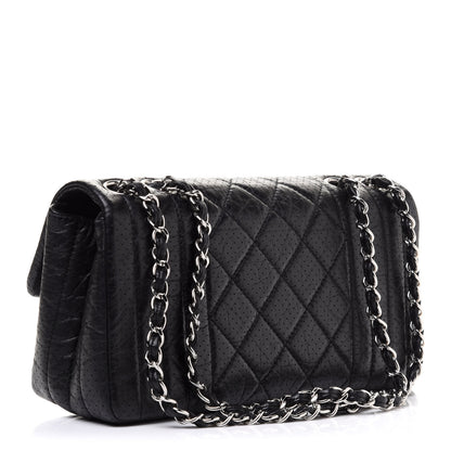 Chanel Aged Calfskin Perforated Flap Black 2 of 10