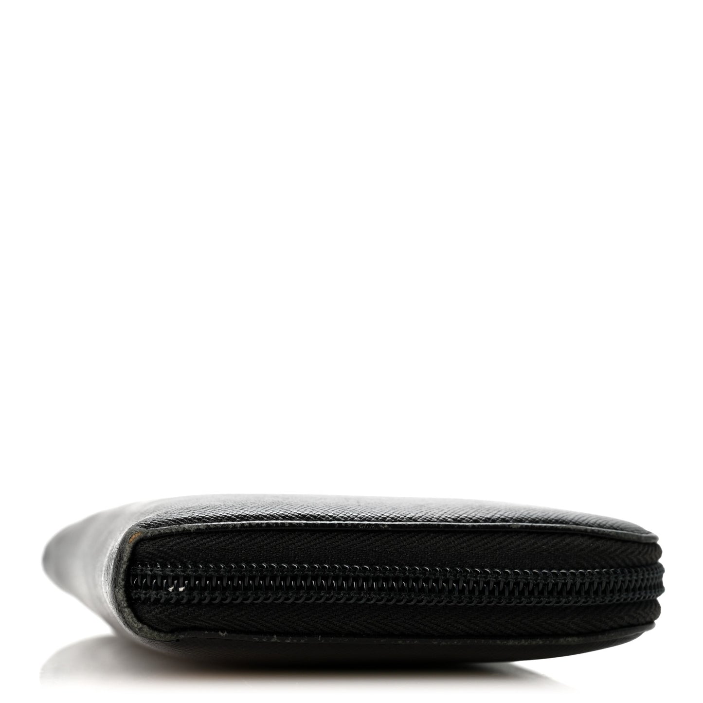 Saffiano Triangle Zip Around Wallet Black